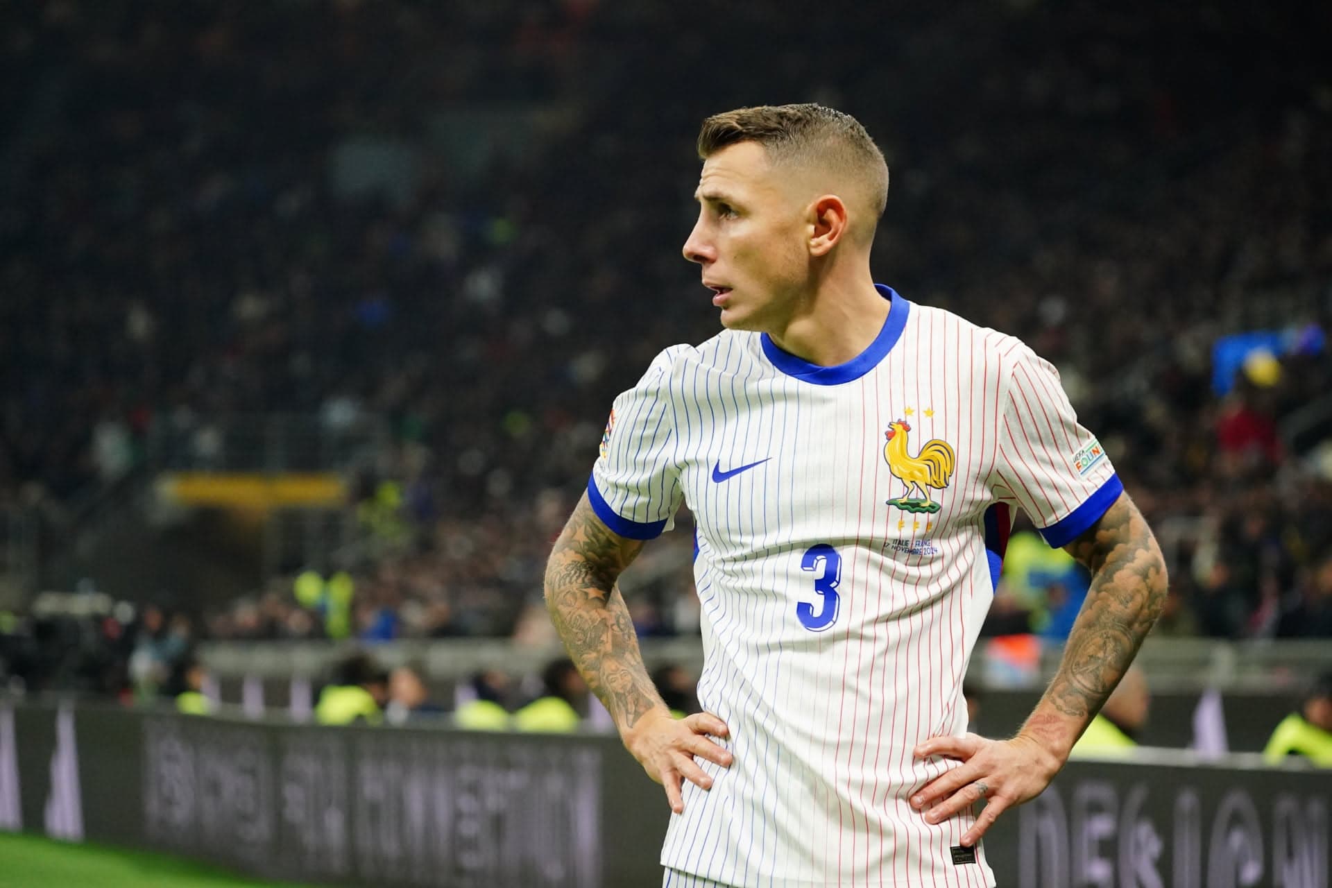 Lucas Digne playing for PSG