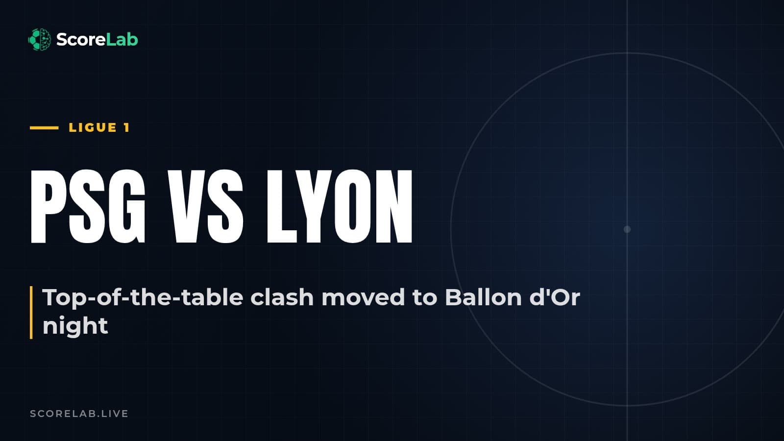 PSG vs Lyon postponed to Monday, clashing with the Ballon d'Or — ScoreLab